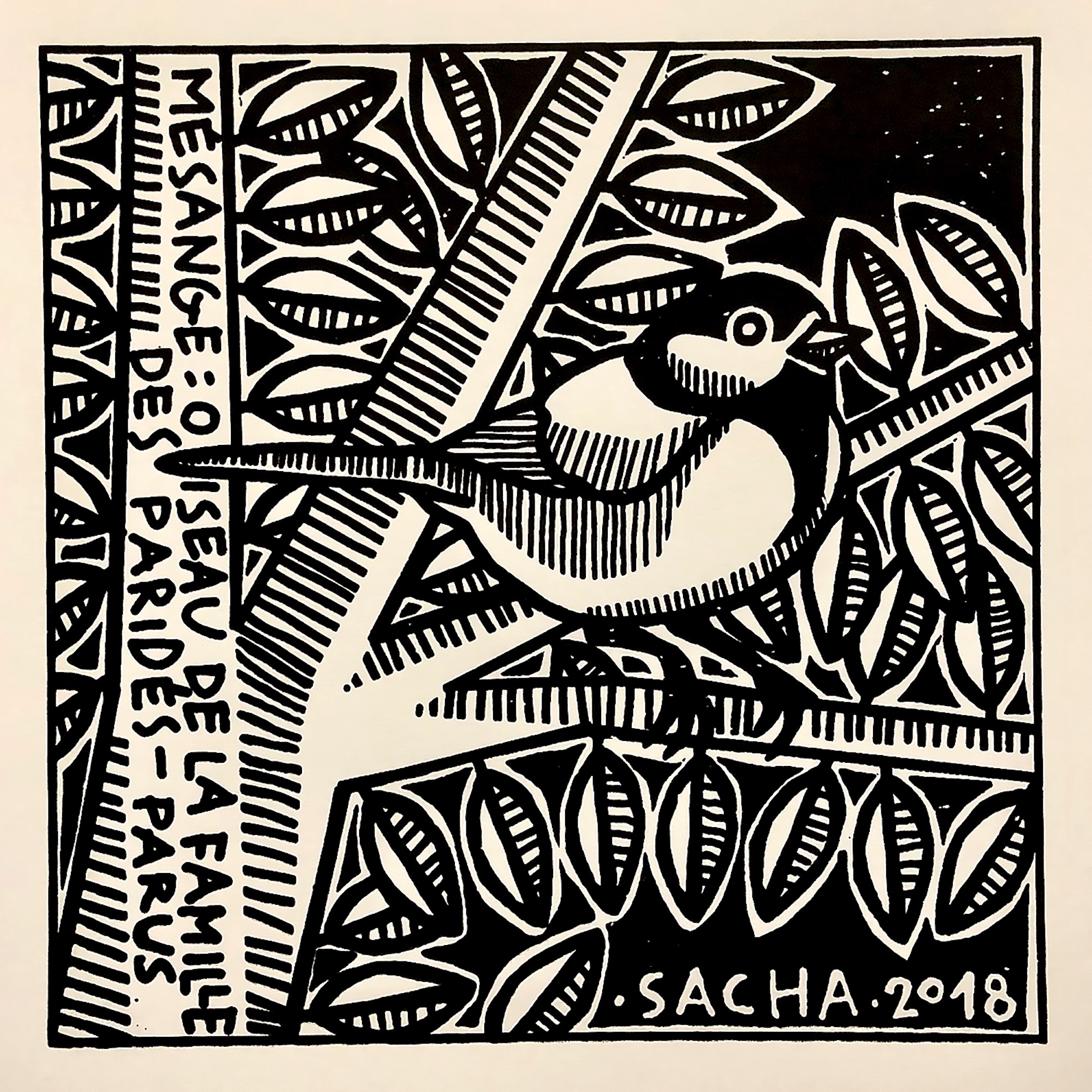 sérigraphie mouette mer paysage graphique noir blanc